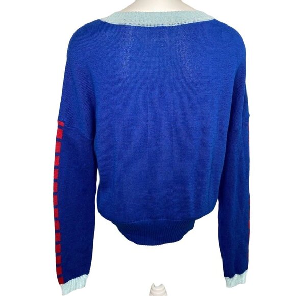 Star Wars Sweater Top Women's MEDIUM Blue Red Retro-Style Long-Sleeve Soft NEW - Picture 2 of 10